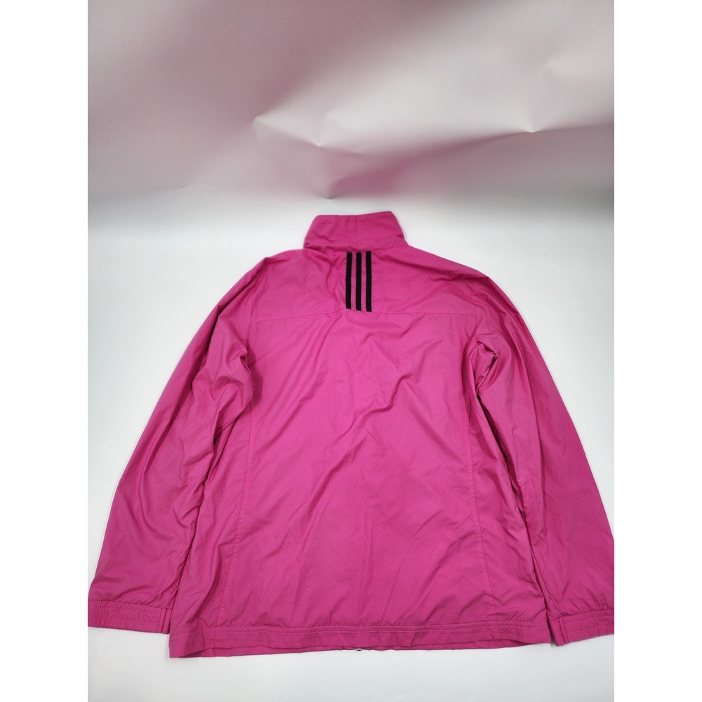 Adidas Womens Pink Full Zip Windbreaker Jacket Mesh Lined Lightweight Large - Picture 9 of 13